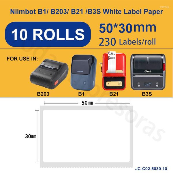 Rouleaux Original Niimbot B21 B1 B3S imprimante d'étiquettes thermiques papier adhésif autocollant code à barres QR Code intérieur/extérieur Papeles