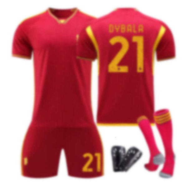 Roma Jersey 2324 Home Childrens Étudiant Entraînement Uniforme Uniforme Adult Sports Achat Mens and Womens Football