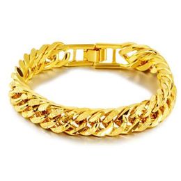 ROMAD Hip Hop Gouden Ketting Armband voor Mannen 12mm Rvs 24 k Plated Mode-sieraden Maaltijd Vrouwelijke charms Sieraden R4258a