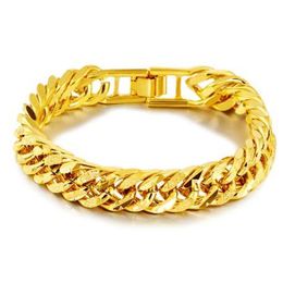 ROMAD Hip Hop Gouden Ketting Armband voor Mannen 12mm Rvs 24 k Plated Mode-sieraden Maaltijd Vrouwelijke charms Sieraden R4264O