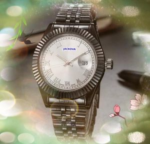 Cadran Chiffre Romain Automatique Date Montres Femmes Hommes Mode De Luxe Bande En Acier Inoxydable Doux Mouvement À Quartz Horloge Trois Stiches Montre Montre De Luxe Cadeaux