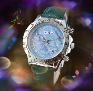 Cadran à chiffres romains affaires suisses montres sous-cadrans travail haut de gamme hommes femmes président mouvement à quartz super lumineux étanche boucle en cuir montre cadeaux