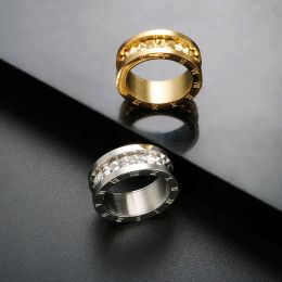 Romeinse cijfers 14k gouden ring voor mannen vrouwen trendy puntige klinknagel driehoek handringen gouden kleur waterdichte levering sieraden