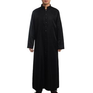 Prêtre romain Cassock Costume Église Catholique Clergé Robe Noire Robe Clergyman Vestments Unique Poitrine Bouton Adulte Hommes Cosplay2321