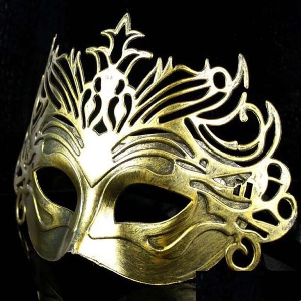 Soldat romain masque la fête masculine Filigree Laser Cut Men Venetian Masquerade Eye Halloween Cosplay Wedding Mardi Gras Ball M DH4JD