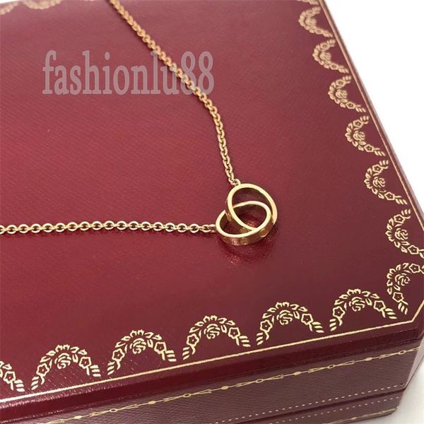 Collar con colgante romántico, collar de amor, diseño de múltiples tipos, letras en bucle, diamantes de imitación para hombre, dos filas, chapado en hielo, joyería de oro rosa, collar de lujo brillante F23