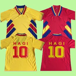 Roumanie Retro Soccer Jerseys Team National Mens Mens Hagi Raducioiu Popescu Romania Football Shirt