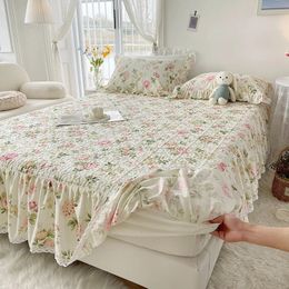 Romántico otoño de la cama de la piel del invierno Cedida de algodón amigable colchón anteckid colchón de la cubierta protectora decoración 240415