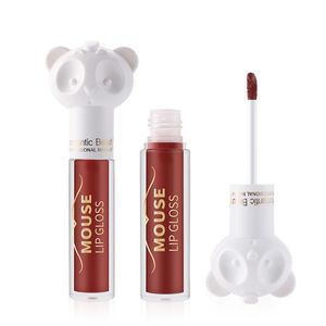 Belleza romántica 6 colores Brillo de labios mate Forma de ratón Esmalte de labios Humedad de terciopelo Taza antiadherente de larga duración Brillo de labios suave 72pcs / lot DHL