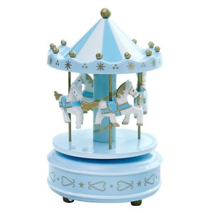 Carrousel Horse Music Box jouet artistique Boîtes de musique carrousel en bois B88 210318