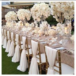 Ceinture de chaise romantique en mousseline de soie, décorations de fête d'anniversaire de mariage, de Banquet, ensemble de 20 pièces, ceinture de chaise de mariage 150cm x 50cm212Y