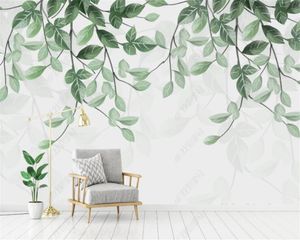 Romantique Floral 3d Papier Peint Plante Tropicale Feuilles Petit Frais Moderne Minimaliste Fond Décoration Murale Peinture HD Fond D'écran