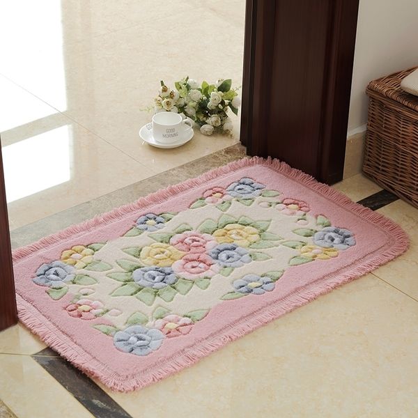 Alfombra romántica con estampado de flores, alfombras de baño, 1 PCS, PVC, antideslizante, alfombra de baño, alfombras en el inodoro, alfombra Y200407