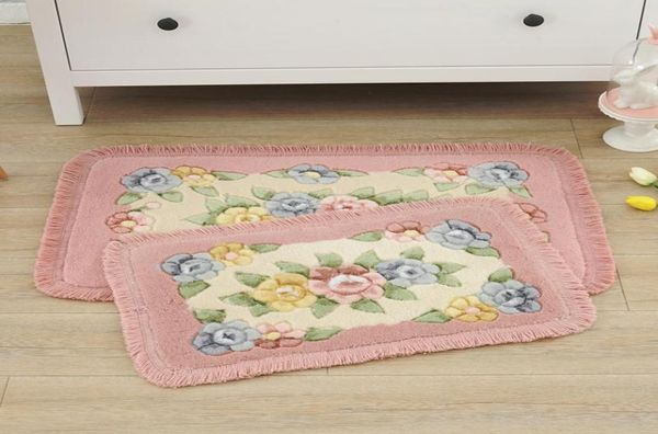 Alfombras de impresión de flores románticas alfombras de baño 1 pcs PVC Antislip Bottom Bath Mat de cocina alfombra alfombra en el inodoro WC A2423332