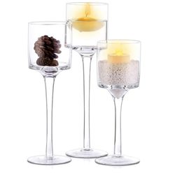 Bougeoirs en verre romantiques, décorations de mariage simples, élégants, idéal pour dîner, tasse de Bar, bougeoirs de Table de fête