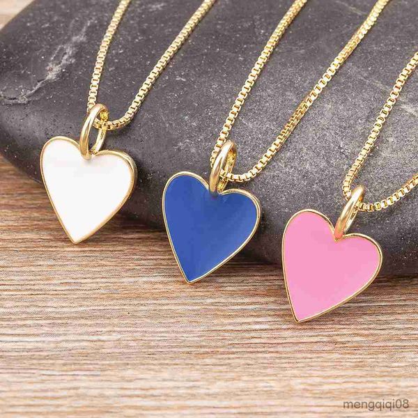 Corazón romántico pareja collar 5 colores Simple Día de San Valentín suéter cadena mejor amigo amantes boda fiesta regalo joyería