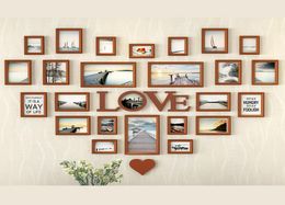 Romantische Hartvormige Po Frame Wanddecoratie 25 stuksset Bruiloft Fotolijst Home Decor Slaapkamer Combinatie Frames Set9219111