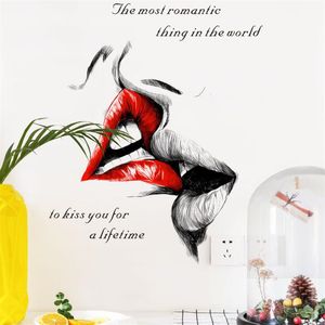 romantique baiser stickers muraux chambre salon mur mariage décoration porte autocollants moderne art mural