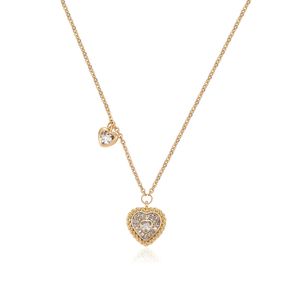 Collier de coeur d'amour romantique avec coeur pêche micro zircon pendentif clavicule pour maman fille