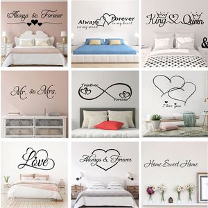 Autocollant mural d'amour romantique pour la maison chambre décoration salon décor autocollants stickers muraux amovible décoration murale HL222