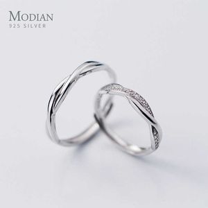 Romantische geliefden verlovingsring voor vrouwen mannen 925 sterling zilver glanzend zirkoon verstelbare open fijne sieraden Bijoux 210707