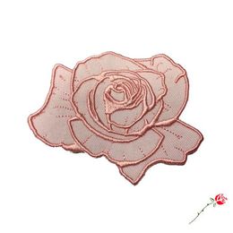 Romantische Roze Dusty Rose Flower Patch Top Patches Ijzer op Naai op Borduurwerk Patch Motief Applique Kinderen Vrouwen DIY Kleding Sticke226j