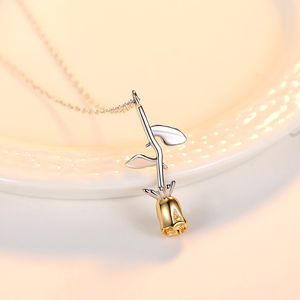 Romantische Rose S925 Silver Pendant Ketting Damesmode Luxe Pating 18K Gouden Bloem ketting Sexy Charm Collar Chain High-End Jewelty Valentine's Day Gift