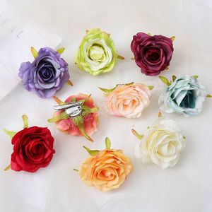 Barrettes à fleurs artificielles en soie, romantique, violet, blanc, pince à cheveux, pour mariage, bal de promo, accessoires pour cheveux