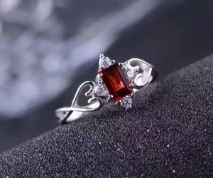 Bague romantique en argent avec pierres précieuses pour femme 0.5 ct 4*6mm bague en argent grenat rouge sang naturel bague princesse en argent massif 925