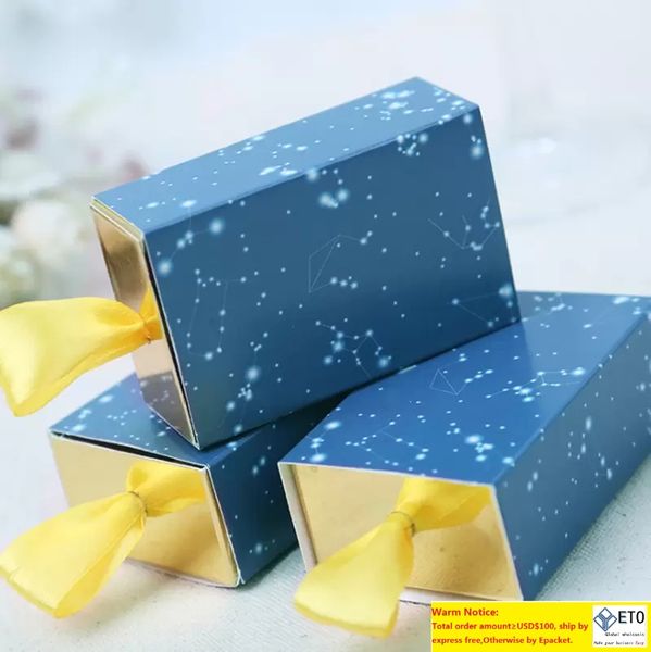 Caja de paquete de recuerdo de boda, cumpleaños, dulces de papel con tema de estrella romántica, cajón pequeño para regalos, Baby Shower, venta al por mayor