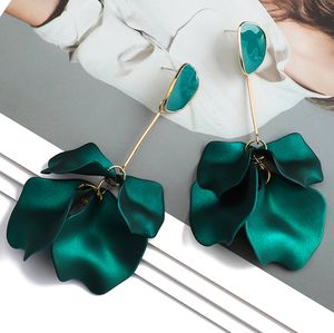 Romantique doux acrylique pétale longue balancent boucles d'oreilles pour femmes fille 2022 tendance luxe fée Grunge pendentif bijoux accessoires