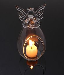 Romantic Transparent Angel Christmas suspendu Solder Solder Glass Terrarium Globe Globe Candle Holder Bar de mariage Candlestick Dec8528710