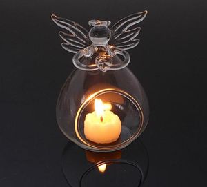 Romantic Transparent Angel Christmas suspendu Solder Solder Verre Terrarium Globe Globe Candle Holder Bar de mariage Candlestick Dec1604503