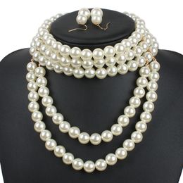 Declaración de pulsamiento de cuello para el collar de bodas Collar de perlas African Peeds Set 2457
