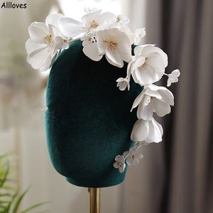 Romantische witte bloemen bruids headpieces bruiloft haaraccessoires vrouwen hoofddeksel verloving haar ornamenten bruid hoofdtooi 100% handgemaakte haarbanden tiara CL1982