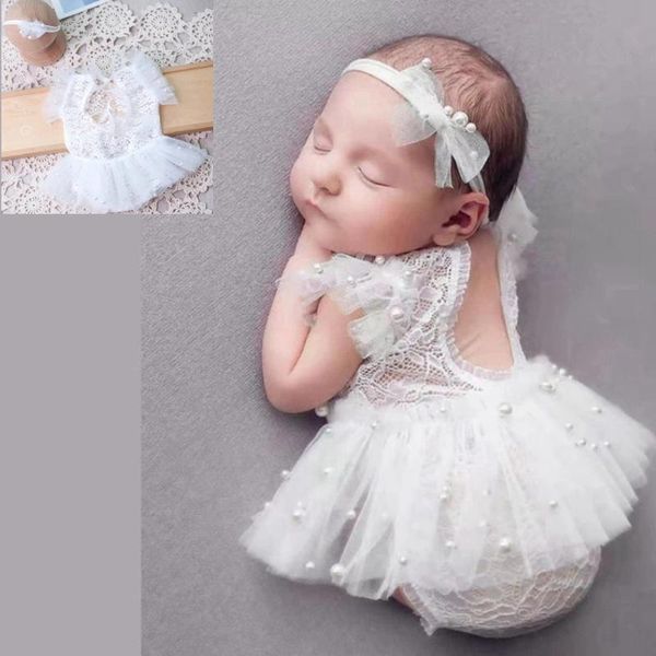 Mompers 0-1m Baby Girl Lace Comper Bodysuits Born Pogray Prop Horthing For Po Shoot Studio Infantil Traje de verano Cumpleaños