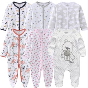 Strampler 012Monate Baby geboren Mädchen Jungen 100 % Baumwolle Kleidung von Long Sheeve 123Stück Säuglingskleidung Pyjamas Overalls 230608