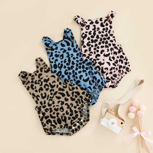 Rompers 018 maanden Toddler Baby Girl Summer Rompers Leuke Leopard Print Casual pasgeboren mouwloze Jarretel Jumpsuit J220922