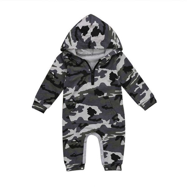 Rompers 024m nouveau-né pour bébé garçons mode Zipper Romper Camo Imprime Jumps combinais