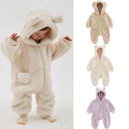 Barboteuses 02Y born bébé barboteuses printemps automne chaud polaire bébé garçons Costume bébé filles vêtements Animal ensemble bébé vêtements d'extérieur combinaisons 230906