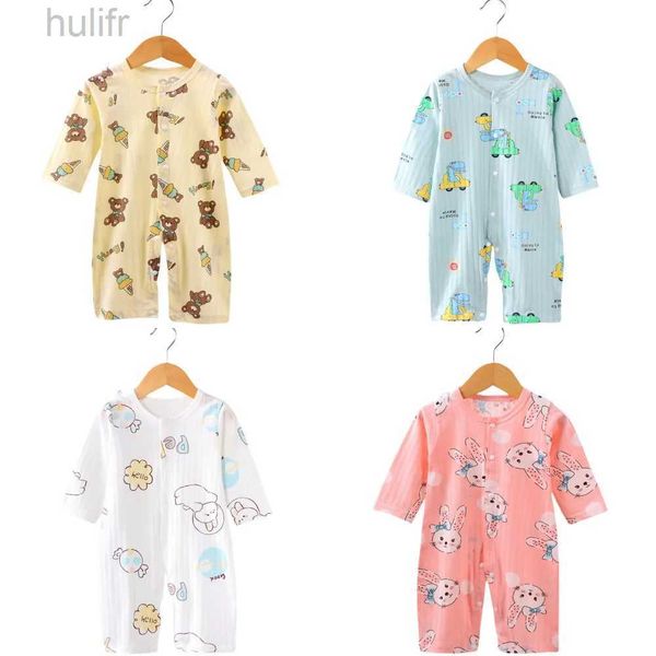 Rompers 2023 Nouveau automne bébé saut à saut en coton à manches longues à manche d'escalade garçons filles pyjamas bébé robeper enfants