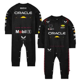 Mamelucos 2023 Racing Red Team Baby Romper Primavera Moda Deporte Niño Niña Niños Mono Fórmula Uno Temporada Ropa nacida 231207