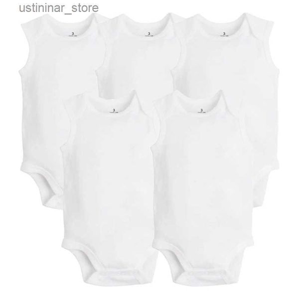 Rompers 5/10 PCS / Lot Vêtements pour bébé nouveau-né 2023 Été Baby Boy Girl Clothes 100% coton blanc enfant Bebe Bodys Curchs L47