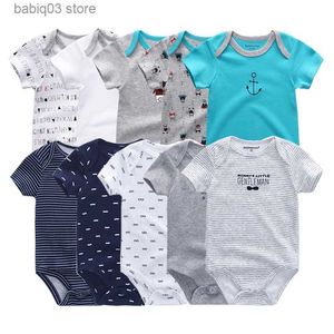 Rompers 5 stcs/veel pasgeboren katoen 0-12m babyjongens kleren bodysuits meisjes kleding babymeisjes kleren roupas de bebe t230529