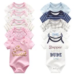 Rompertjes 5PCSLot Baby Jongens Kleding Eenhoorn Meisjes Kleding Bodysuits 012M geboren 100% Katoen Roupas de bebe 230607