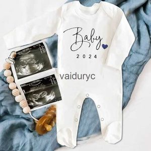 Rompertjes aankondiging Baby 2024 Baby Romper Baby Babygrow Hansop pasgeboren ziekenhuis Coming Home Outfit baby zwangerschap onthullen Clothesvaiduryc