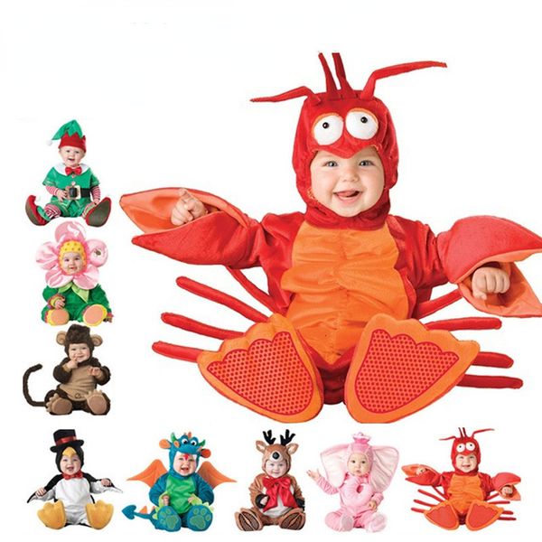 Barboteuses Arrivée Haute Qualité Bébé Garçons Filles Halloween Costume De Dinosaure Barboteuse Enfants Vêtements Ensemble Toddler Co-splay Triceratops 230316