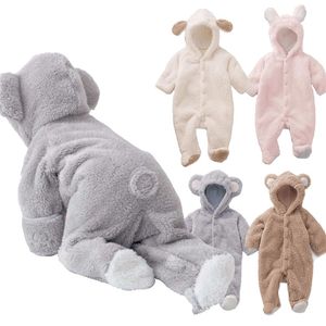 Barboteuses Automne Hiver Bébé Bébé Fille Garçon Vêtements Polaire AnimalBear Lapin Mouton né Combinaisons Infantile Halloween Costume 0 12 M 231215