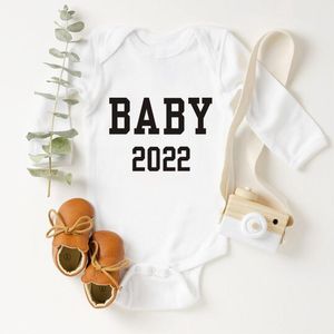 Rompertjes baby 2022 katoen bodysuit zwangerschap aankondiging lange mouw herfst lente kleding zacht geboren jongen meisje jumpsuit outfirts