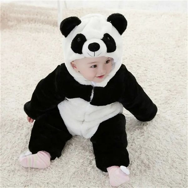 Barboteuses bébé automne hiver vêtements escalade barboteuse salopette combinaison garçon fille mignon Panda Animal Costume chaud 231215
